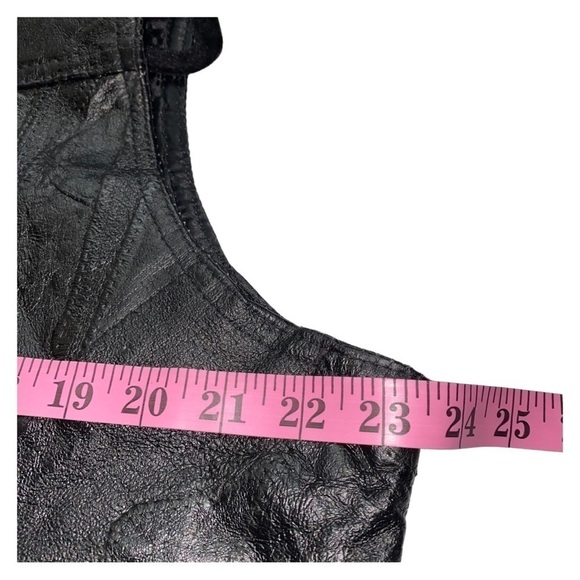 Vintage Men's Patchwork Style Black Leather Snap Front Vest Sz‎ Large - Picture 5 of 8